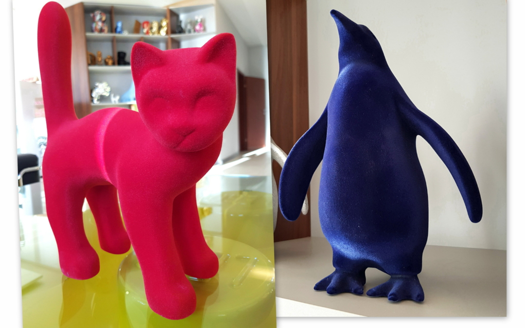 Flokowanie figur na święta.