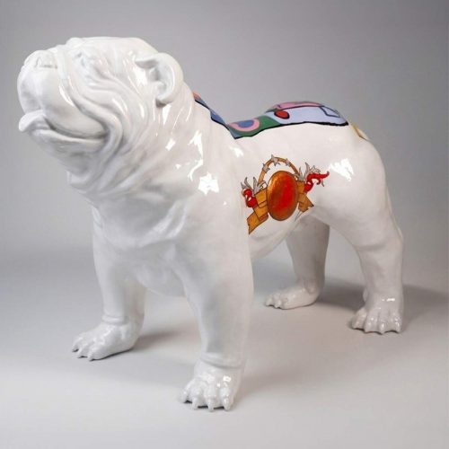 Figura dekoracyjna pies bulldog usa średni - jednokolorowy.