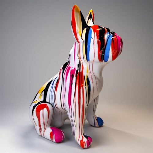 pies - Figura bulldoga siedzącego SL, wersja multikolor