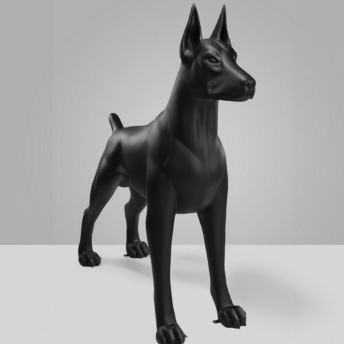 pies Duża dekoracyjna figura doberman 3D