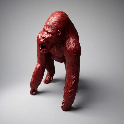 Duża figura 3D goryl - wersja jednokolorowa