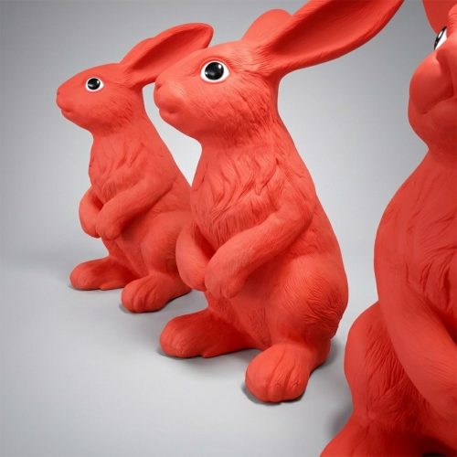 Dekoracyjna figura 3D - duży królik siedzący