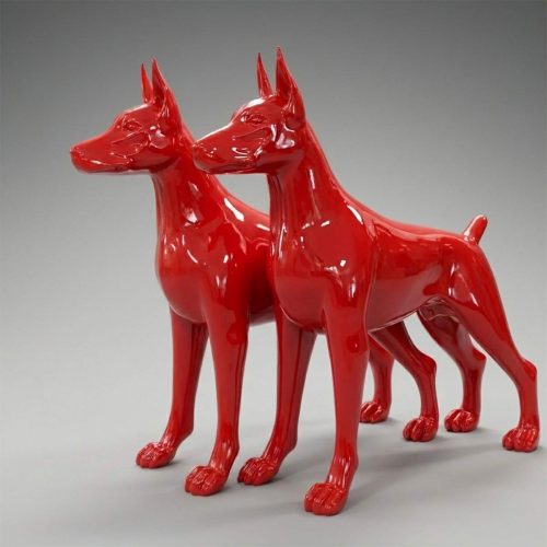 pies Duża dekoracyjna figura doberman 3D