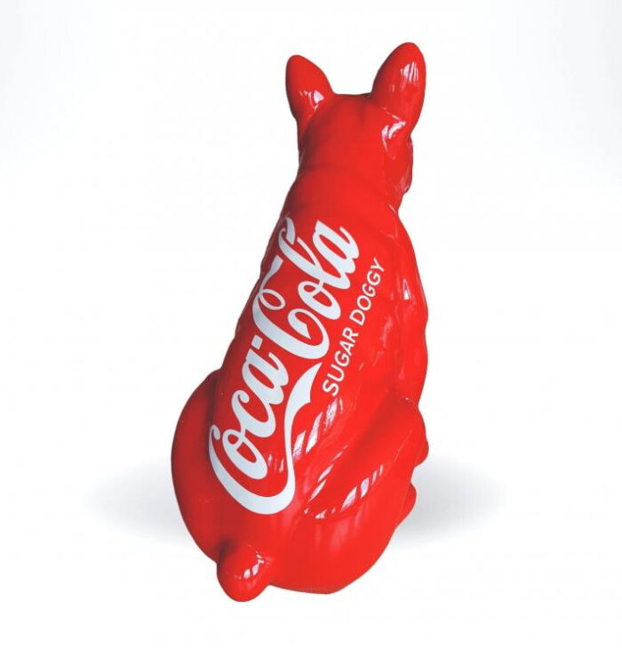średni buldog siedzący coca cola