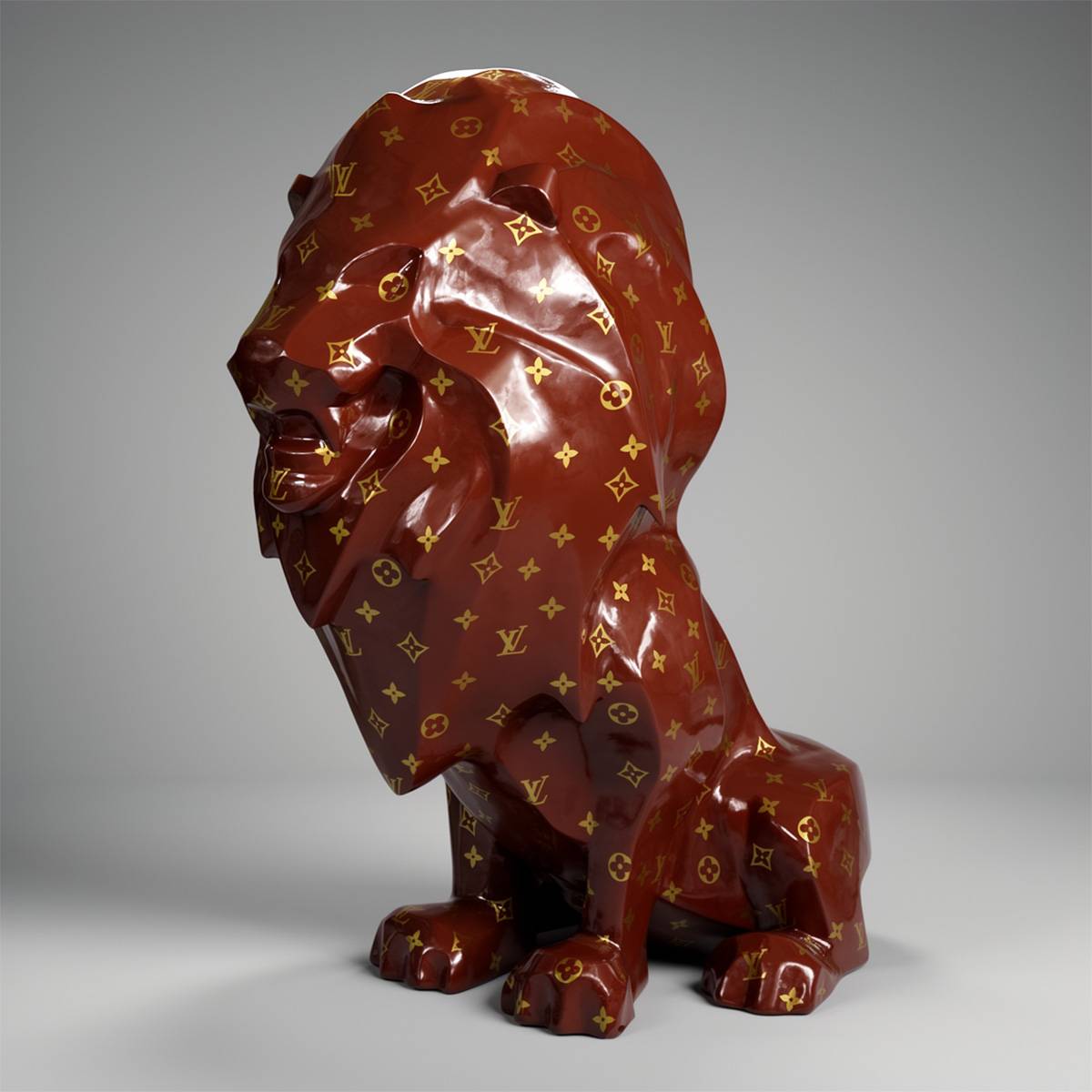 Duża Figura Lowpoly Lew Nowoczesny