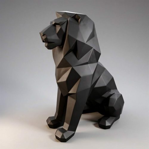 Geometryczny Lew Figura Jednokolorowa