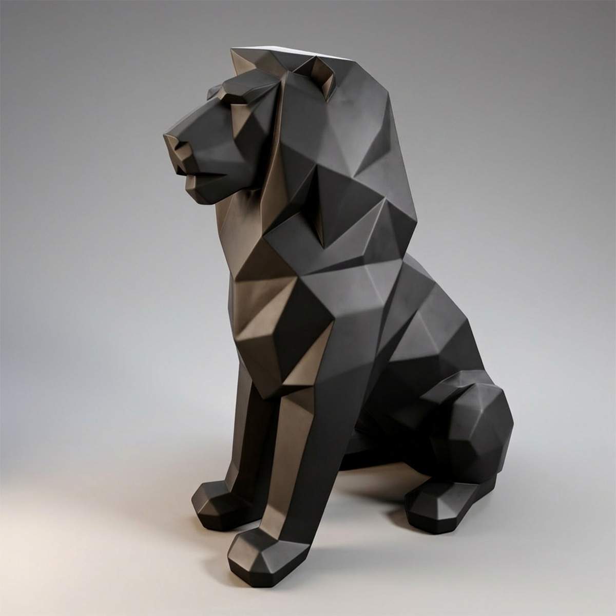Figura Lowpoly Lew Jednokolorowy