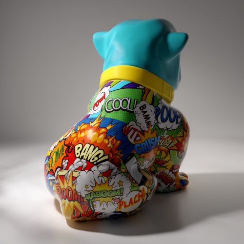 pies Bulldog Angelo 60cm - Pop art