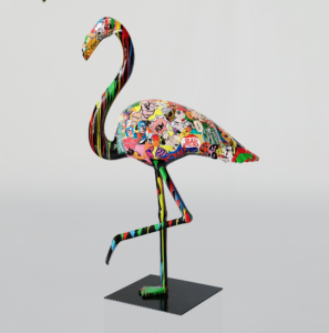 Wykończenie w stylu POP ART - NEO-POP 2 Figura dekoracyjna flaming 3D - pop art