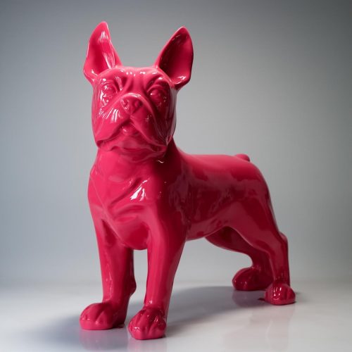 Duża figura Bulldoga Francuskiego - różowy