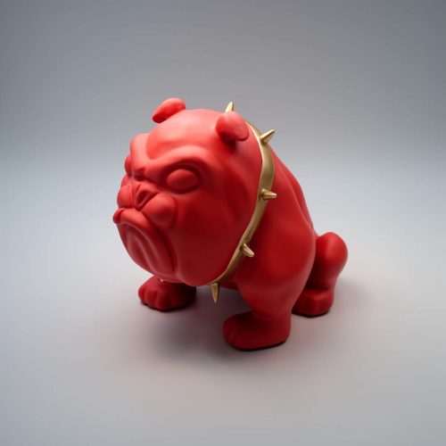 pies Bulldog Avella 55cm - czerwony mat