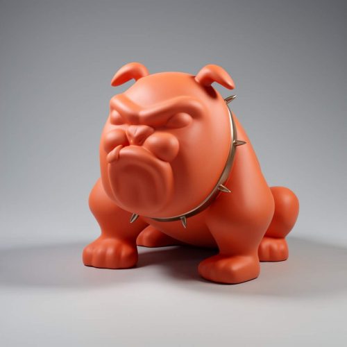 pies Bulldog Avella 22cm - pomarańczowy mat