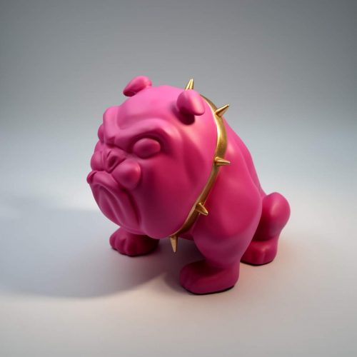 pies Bulldog Avella 55cm - różowy mat