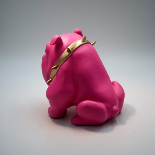 pies Bulldog Avella 55cm - różowy mat