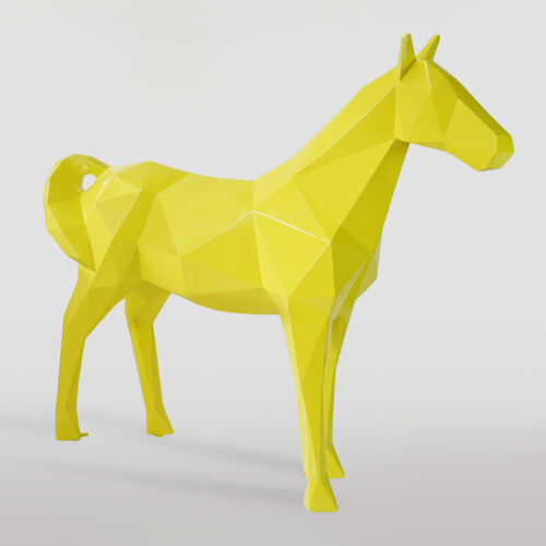 Duży koń geometryczny z laminatu - żółty