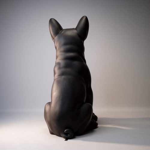 Duża figura bulldog francuski „Juki”- jednokolorowa czarny