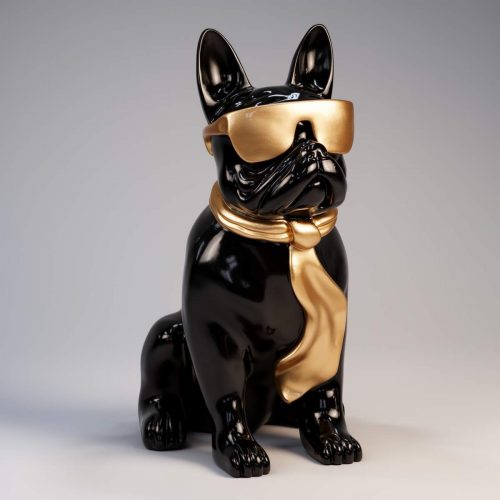 Mały bulldog krawat w okularach - jeden kolor