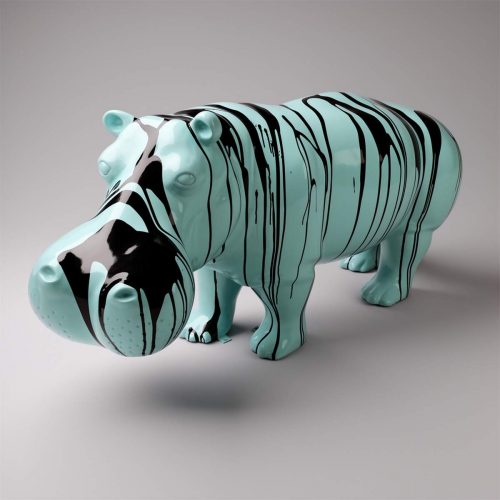 Figura 3D Z Laminatu - Hipopotam Naturalnej Wielkości - Trash
