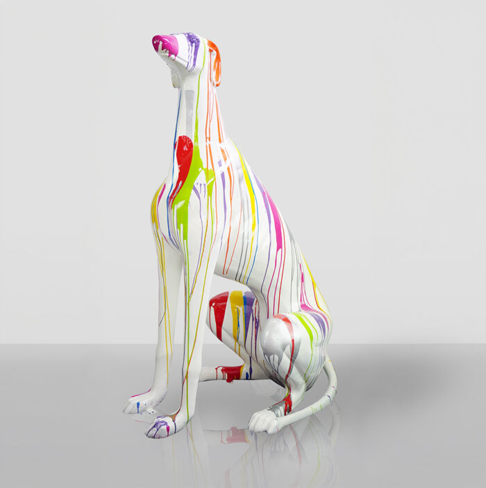 Duża Figura Pies Greyhound - Trash