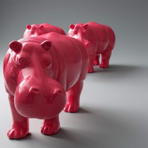 Figura 3D z laminatu - Hipopotam naturalnej wielkości