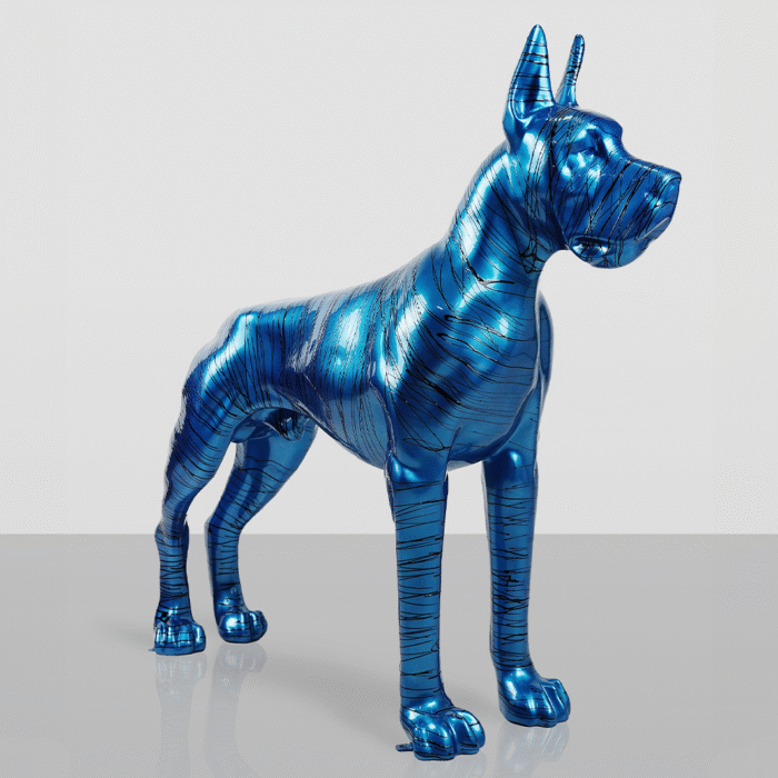Zielony dog Niemiecki oblewany farba - obrazek 4