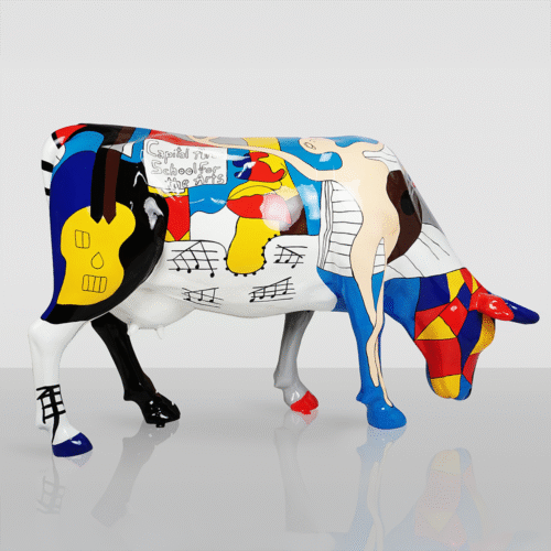Duża Figura - Krowa Malowana Ręcznie Motyw Pablo Picasso