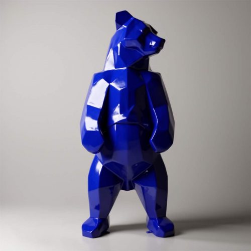 Duża Figura Miś Kwadratowy - Niebieski