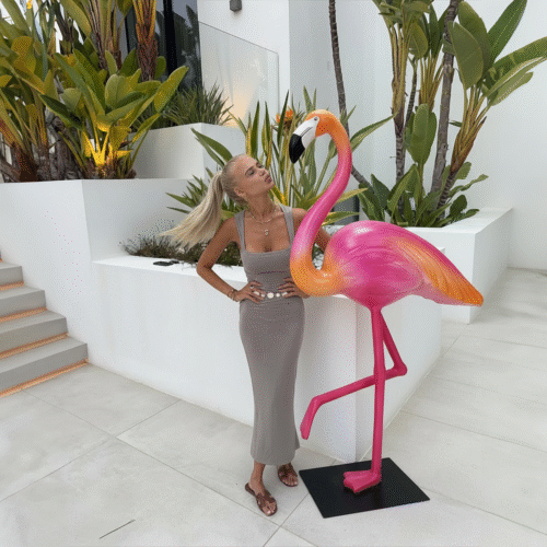 Figura Dekoracyjna Duży Flaming 3D - Różowe Mango