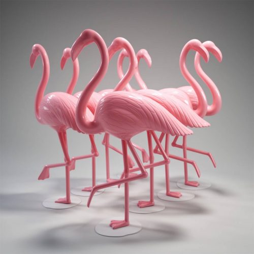 Figura dekoracyjna flaming 3D - edycja jednokolorowa