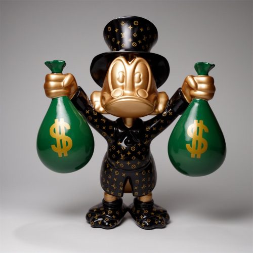 Figura Dekoracyjna - Mini Kaczor Sknerus McKwacz z workami