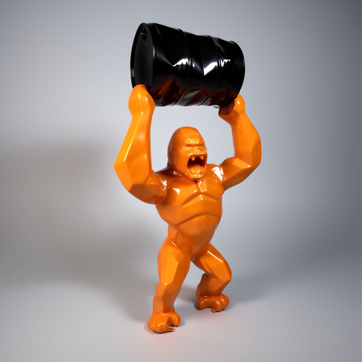 Figura Lowpoly Goryl Niebieski Metalik