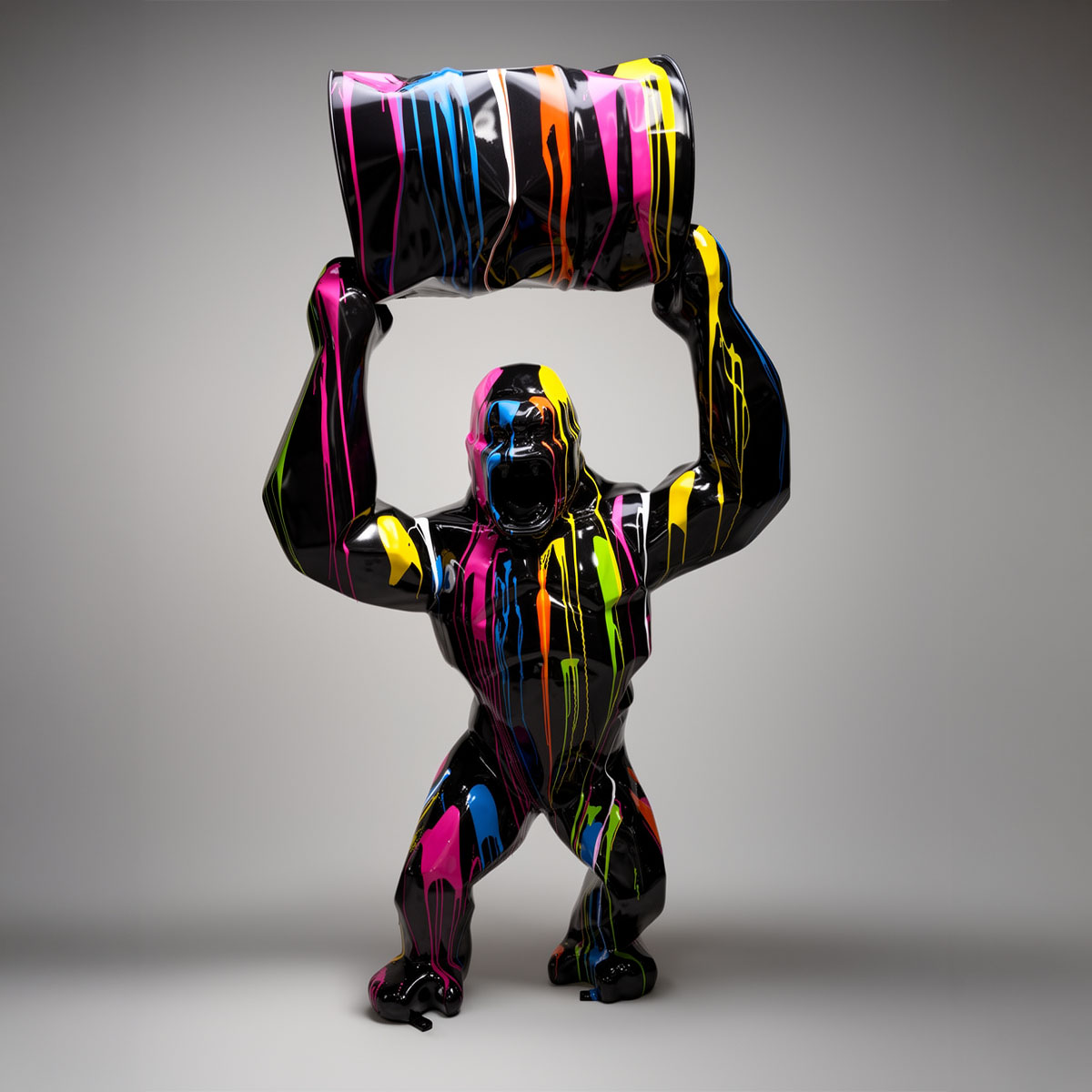 Figura Lowpoly Goryl Niebieski Metalik