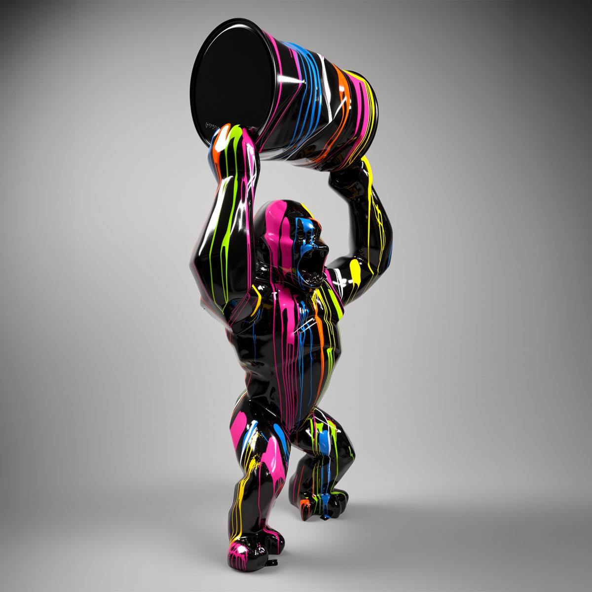 Figura Lowpoly Goryl Niebieski Metalik