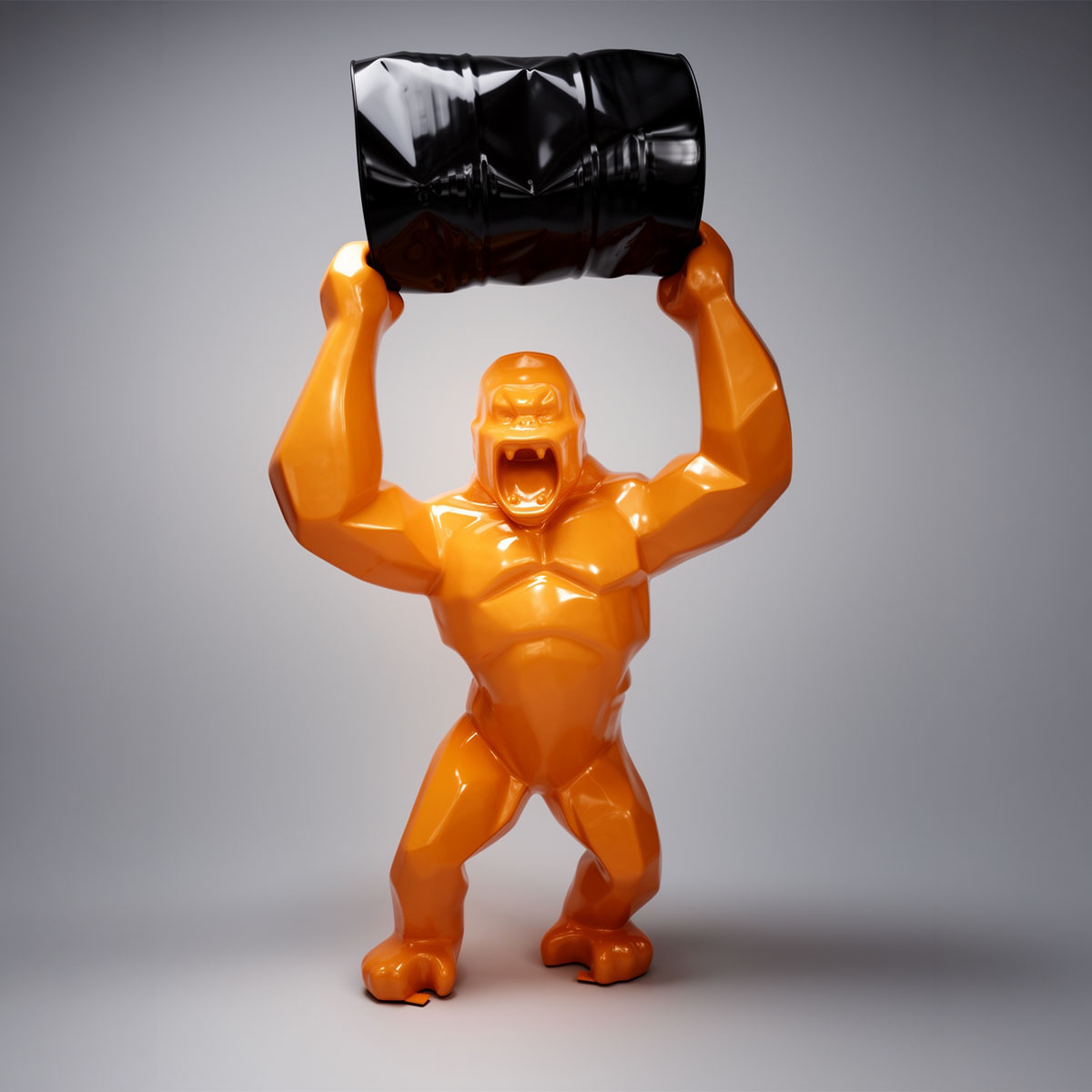 Figura Lowpoly Goryl Niebieski Metalik