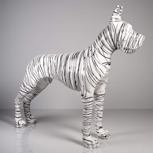 Niebieski dog Niemiecki oblewany farba