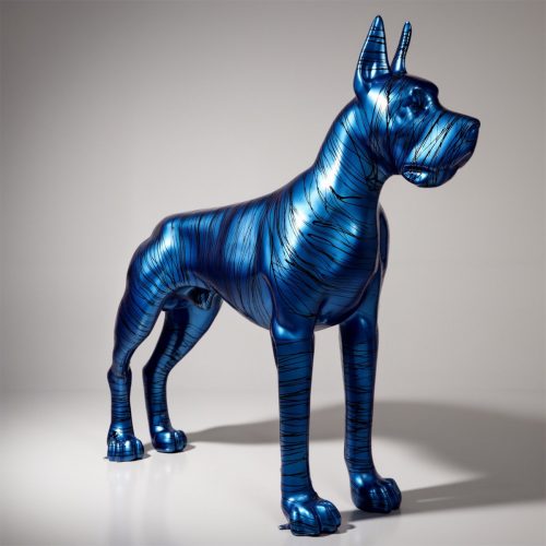 Niebieski dog Niemiecki oblewany farba