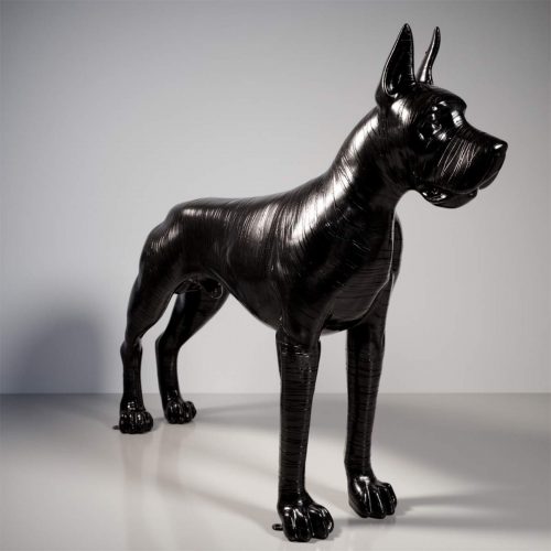 Zielony dog Niemiecki oblewany farba