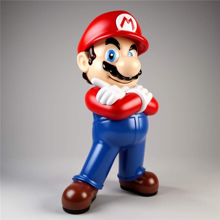 figura postaci Mario w stylu kreskówkowym z laminatu w czerwonym kapeluszu i niebieskim ogrodniczkach, dekoracja reklamowa