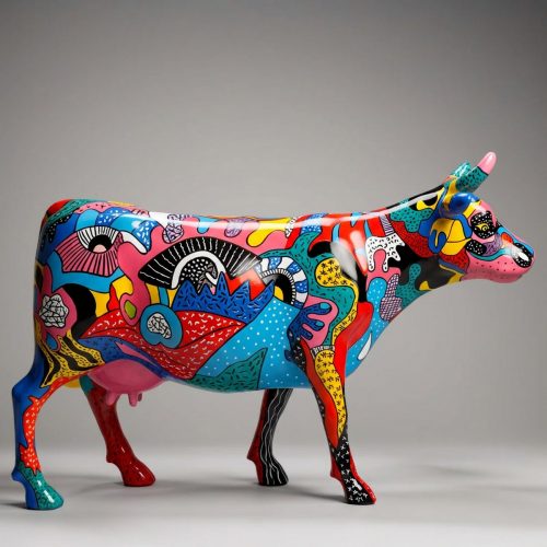 Malowana Figura Krowy Parada Krów - Tribal Pop Art