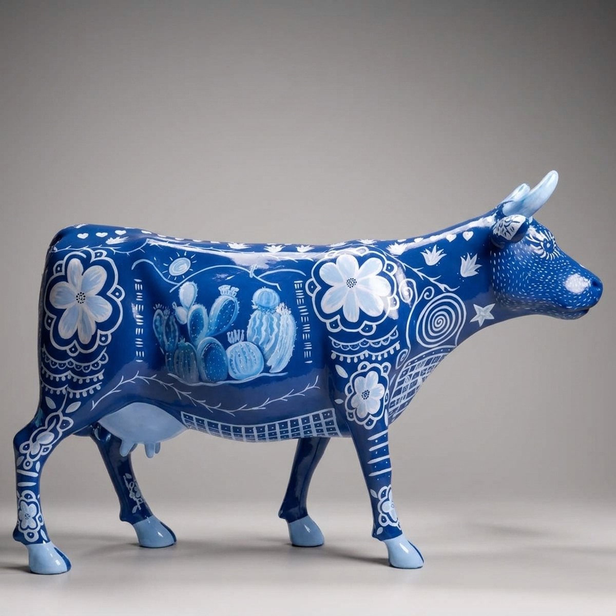 Malowana Figura Krowy Parada Krów - Delft Blue