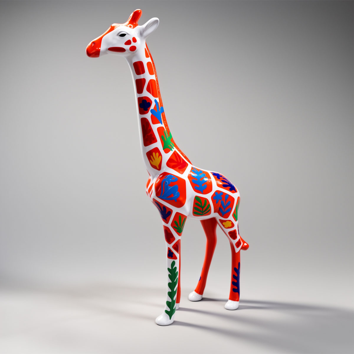 Duża Figura Dekoracyjna Żyrafa w Motywie Matisse - obrazek 2