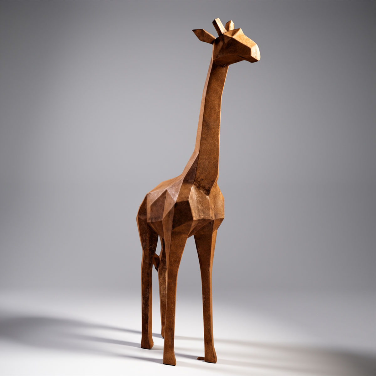 Figura Lowpoly Żyrafa Geometryczna Efekt Rdzy
